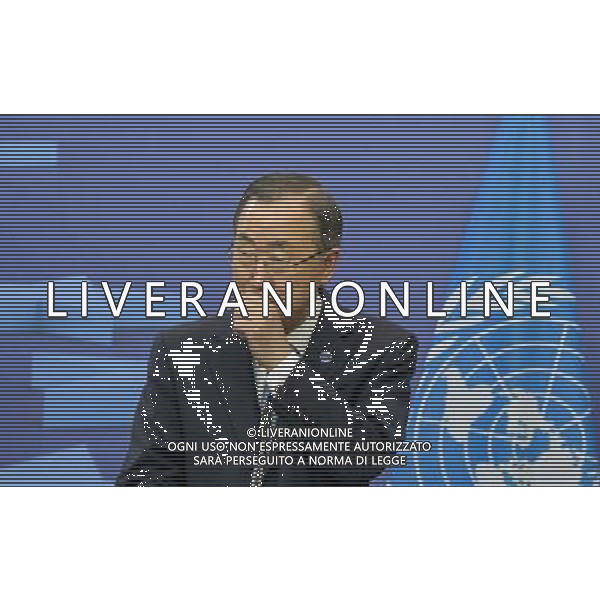 Ban Ki-Moon, Secretary-General of the United Nations holds press conference meeting prior to the EU - Africa summit at European Council headquarters in Brussels, Belgium on 01.04.2014 by Wiktor Dabkowski AG ALDO LIVERANI SAS ONLY ITALY