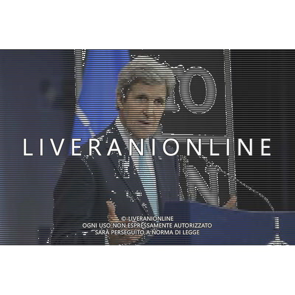 US Secretary of State John Kerry holds press conference after a Nato-Ukraine Foreign Ministers meeting in Brussels, Belgium on 01.04.2014 NATO is suspending all cooperation with Russia on civilian and military matters, the alliance\'s foreign ministers said, raising also the possibility of deployments as part of their response to the Ukrainian crisis. by Wiktor Dabkowski AG ALDO LIVERANI SAS ONLY ITALY