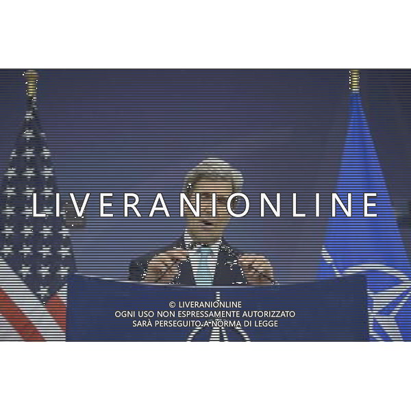 US Secretary of State John Kerry holds press conference after a Nato-Ukraine Foreign Ministers meeting in Brussels, Belgium on 01.04.2014 NATO is suspending all cooperation with Russia on civilian and military matters, the alliance\'s foreign ministers said, raising also the possibility of deployments as part of their response to the Ukrainian crisis. by Wiktor Dabkowski AG ALDO LIVERANI SAS ONLY ITALY