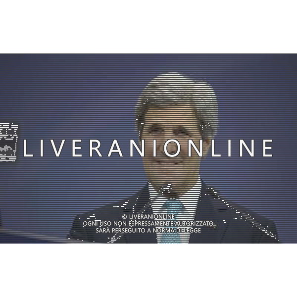 US Secretary of State John Kerry holds press conference after a Nato-Ukraine Foreign Ministers meeting in Brussels, Belgium on 01.04.2014 NATO is suspending all cooperation with Russia on civilian and military matters, the alliance\'s foreign ministers said, raising also the possibility of deployments as part of their response to the Ukrainian crisis. by Wiktor Dabkowski AG ALDO LIVERANI SAS ONLY ITALY