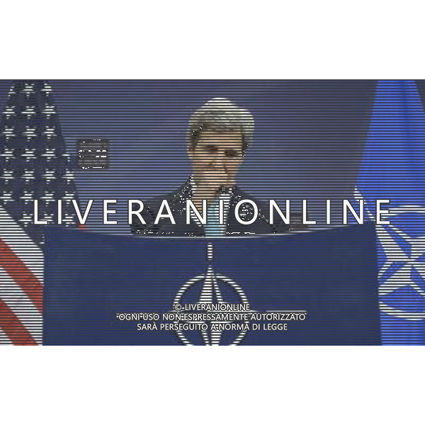 US Secretary of State John Kerry holds press conference after a Nato-Ukraine Foreign Ministers meeting in Brussels, Belgium on 01.04.2014 NATO is suspending all cooperation with Russia on civilian and military matters, the alliance\'s foreign ministers said, raising also the possibility of deployments as part of their response to the Ukrainian crisis. by Wiktor Dabkowski AG ALDO LIVERANI SAS ONLY ITALY