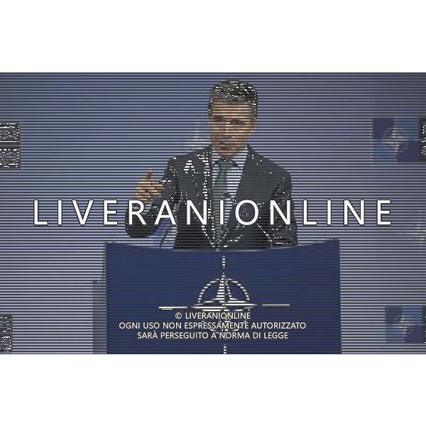 NATO Secretary-General Anders Fogh Rasmussen holds press conference after a Nato-Ukraine Foreign Ministers meeting in Brussels, Belgium on 01.04.2014 NATO is suspending all cooperation with Russia on civilian and military matters, the alliance\'s foreign ministers said, raising also the possibility of deployments as part of their response to the Ukrainian crisis. by Wiktor Dabkowski AG ALDO LIVERANI SAS ONLY ITALY
