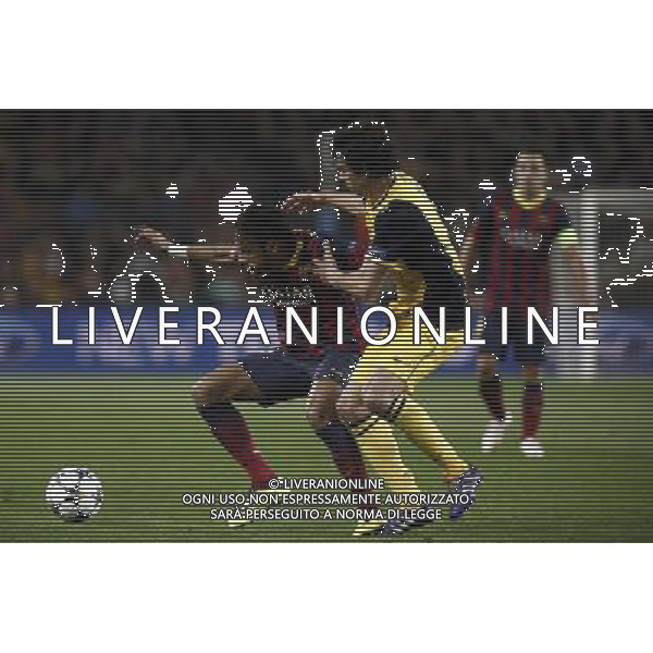FC Barcelona\'s Brazilian forward Neymar da Silva Santos Junior vies for a ball during the Champions League football match 1/4 FC Barcelona - Atletico de Madrid at the Camp Nou Stadium in Barcelona. Spain. Apr. 1, 2014. (Xinhua/Pau Barrena) AG ALDO LIVERANI SAS ONLY ITALY
