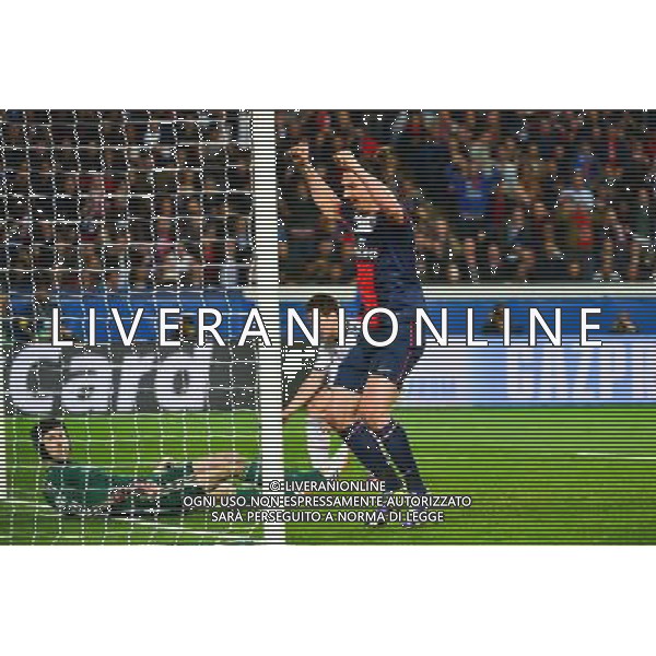 Joie PSG - Zlatan IBRAHIMOVIC - 02.04.2014 - Paris Saint Germain / Chelsea - 1/4Finale Aller Champions League Photo : Dave Winter / Icon Sport AG ALDO LIVERANI SAS ONLY ITALY
