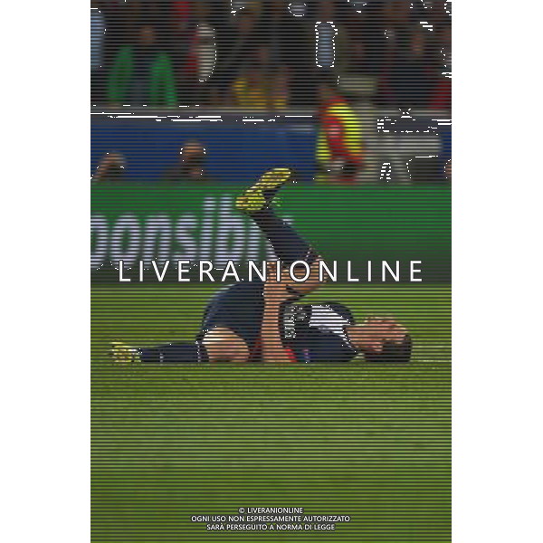 Blessure Zlatan IBRAHIMOVIC - 02.04.2014 - Paris Saint Germain / Chelsea - 1/4Finale Aller Champions League Photo : Dave Winter / Icon Sport AG ALDO LIVERANI SAS ONLY ITALY