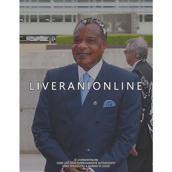 (140402) -- BRUSSELS, April 2, 2014 () -- President of Congo Denis Sassou Nguesso arrives at EU-Africa Summit at the EU headquarters in Brussels, capital of Belgium, April 2, 2014. (/Gong Bing) (ypf) ©photoshot/AGENZIA ALDO LIVERANI SAS - ITALY ONLY - EDITORIAL USE ONLY - Vertice UE-Africa presso la sede dell\'Unione europea a Bruxelles, capitale del Belgio, 2 APRILE 2014.