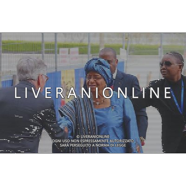 (140402) -- BRUSSELS, April 2, 2014 () -- President of Liberia Ellen Johnson Sirleaf arrives at EU-Africa Summit at the EU headquarters in Brussels, capital of Belgium, April 2, 2014. (/Gong Bing) (ypf) ©photoshot/AGENZIA ALDO LIVERANI SAS - ITALY ONLY - EDITORIAL USE ONLY - Vertice UE-Africa presso la sede dell\'Unione europea a Bruxelles, capitale del Belgio, 2 APRILE 2014.