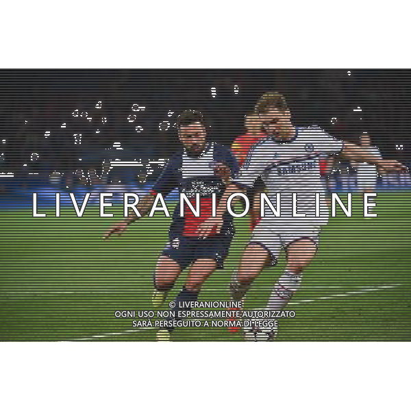 Ezequiel LAVEZZI / Branislav IVANOVIC - 02.04.2014 - Paris Saint Germain / Chelsea - 1/4Finale Aller Champions League - Photo : Dave Winter / Icon Sport AG ALDO LIVERANI SAS ONLY ITALY
