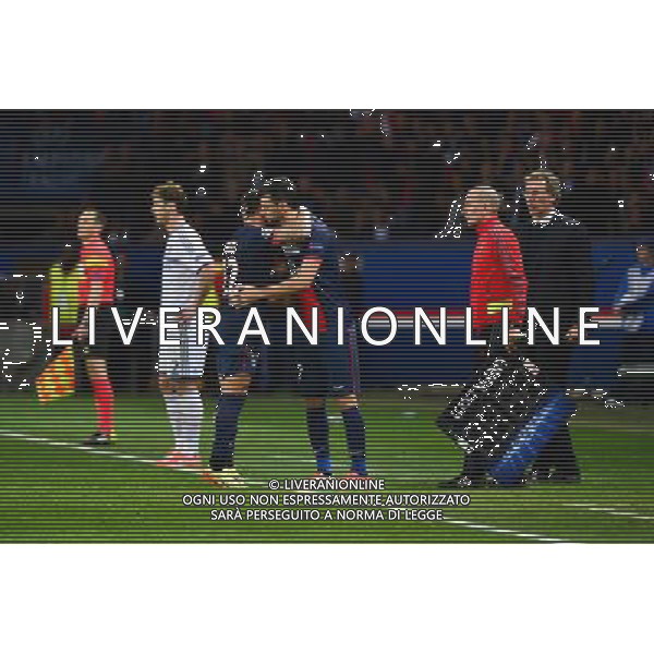 Ezequiel LAVEZZI / Javier PASTORE - 02.04.2014 - Paris Saint Germain / Chelsea - 1/4Finale Aller Champions League - Photo : Dave Winter / Icon Sport AG ALDO LIVERANI SAS ONLY ITALY