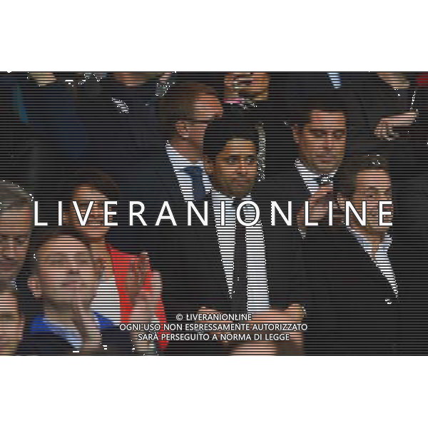 Najat VALLAUD BELKACEM / Nasser AL KHELAIFI / Nicolas SARKOZY - 02.04.2014 - Paris Saint Germain / Chelsea - 1/4Finale Aller Champions League - Photo : Dave Winter / Icon Sport AG ALDO LIVERANI SAS ONLY ITALY