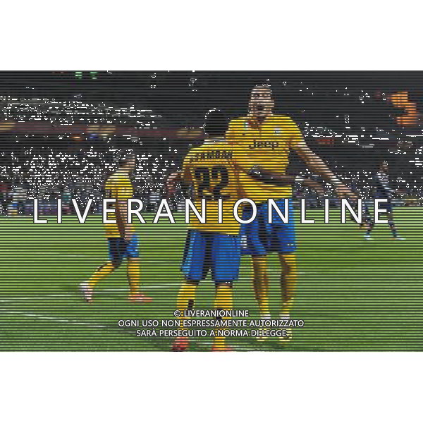 Joie Juventus Turin - Martin CACERES - 03.02.2014 - Lyon / Juventus Turin - 1/4Finale Aller Ligue Europa Photo : Jean Paul Thomas / Icon Sport /AGENZIA ALDO LIVERANI SAS - ITALY ONLY - EDITORIAL USE ONLY - LIONE Vs JUVENTUS ANDATA QUARTI DI FINALE UEFA EUROPA LEAGUE 03 MARZO 2014