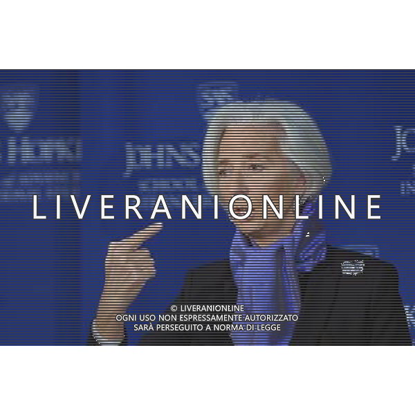 (140402) -- WASHINGTON D.C., April 2, 2014 () -- International Monetary Fund (IMF) Managing Director Christine Lagarde speaks at the School of Advanced International Studies of Johns Hopkins University in Washington D.C., capital of the United States, April 2, 2014. The world economy is turning the corner of the great recession, but obstacles lie ahead to overcome low growth trap, said the head of the IMF on Wednesday. (/Yin Bogu) ©photoshot/AGENZIA ALDO LIVERANI SAS - ITALY ONLY - L\'amministratore delegato del Fondo monetario internazionale (FMI) Christine Lagarde parla alla School of Advanced International Studies della Johns Hopkins University di Washington DC, la capitale degli Stati Uniti, 2 aprile 2014.