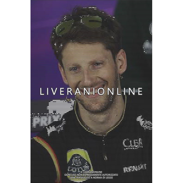 Romain Grosjean (FRA) Lotus F1 Team in the FIA Press Conference. 03.04.2014. Formula 1 World Championship, Rd 3, Bahrain Grand Prix, Sakhir, Bahrain, Preparation Day. - www.xpbimages.com, EMail: requests@xpbimages.com - copy of publication required for printed pictures. Every used picture is fee-liable. © Copyright: Moy / XPB Images AG ALDO LIVERANI SAS ONLY ITALY