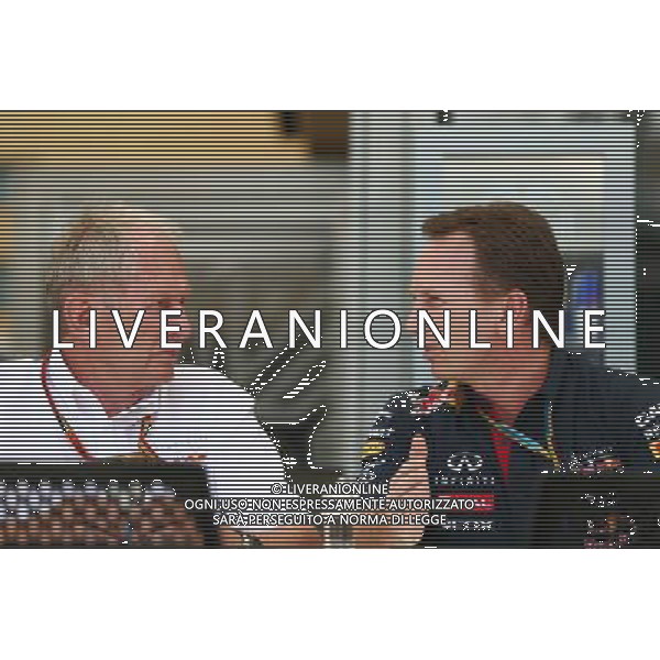 (L to R): Dr Helmut Marko (AUT) Red Bull Motorsport Consultant with Christian Horner (GBR) Red Bull Racing Team Principal. 04.04.2014. Formula 1 World Championship, Rd 3, Bahrain Grand Prix, Sakhir, Bahrain, Practice Day - www.xpbimages.com, EMail: requests@xpbimages.com - copy of publication required for printed pictures. Every used picture is fee-liable. © Copyright: Batchelor / XPB Images AG ALDO LIVERANI SAS ONLY ITALY
