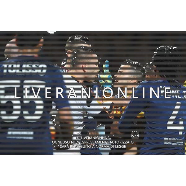 Altercation Anthony LOPES / GIOVINCO - 03.02.2014 - Lyon / Juventus Turin - 1/4Finale Aller Ligue Europa Photo : Jean Paul Thomas / Icon Sport AG ALDOLIVERANI SAS ONLYITALY