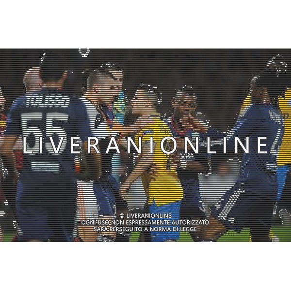 Altercation Anthony LOPES / GIOVINCO - 03.02.2014 - Lyon / Juventus Turin - 1/4Finale Aller Ligue Europa Photo : Jean Paul Thomas / Icon Sport AG ALDOLIVERANI SAS ONLYITALY