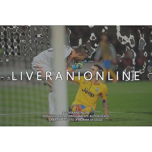 Altercation Anthony LOPES / GIOVINCO - 03.02.2014 - Lyon / Juventus Turin - 1/4Finale Aller Ligue Europa Photo : Jean Paul Thomas / Icon Sport AG ALDOLIVERANI SAS ONLYITALY