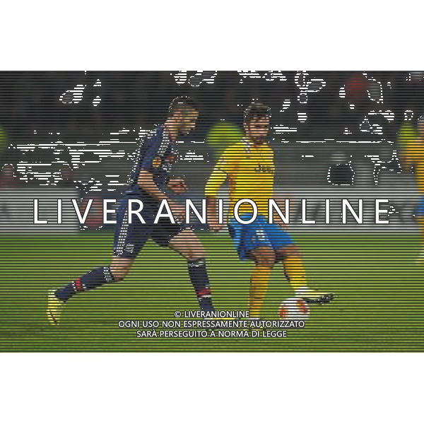 Maxime GONALONS / Mirko VUCINIC - 03.02.2014 - Lyon / Juventus Turin - 1/4Finale Aller Ligue Europa Photo : Jean Paul Thomas / Icon Sport AG ALDOLIVERANI SAS ONLYITALY