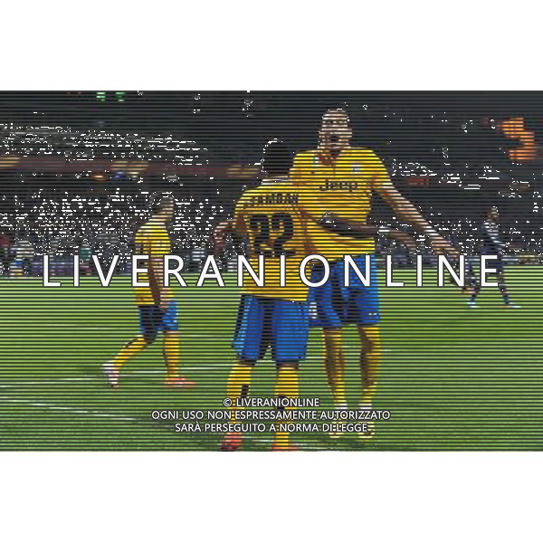 Joie Juventus Turin - Martin CACERES - 03.02.2014 - Lyon / Juventus Turin - 1/4Finale Aller Ligue Europa Photo : Jean Paul Thomas / Icon Sport AG ALDOLIVERANI SAS ONLYITALY