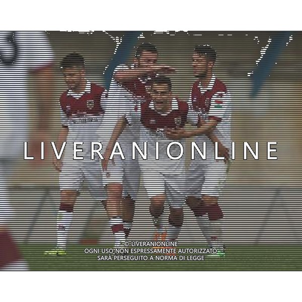 esultanza reggiana CALCIO LEGA PRO 1:LUMEZZANE-REGGIANA.lumezzane(Bs) 06/04/2014 ph Fotolive/Guitti Alessio AG ALDO LIVERANI SAS