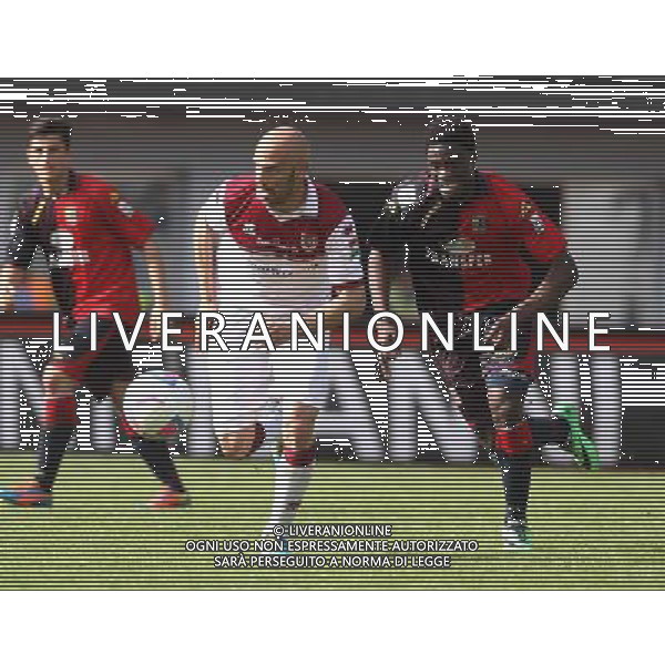 parolo(reggiana) ekuban(lumezzane) CALCIO LEGA PRO 1:LUMEZZANE-REGGIANA.lumezzane(Bs) 06/04/2014 ph Fotolive/Guitti Alessio AG ALDO LIVERANI SAS