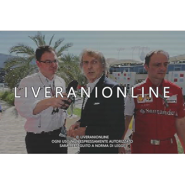 Luca di Montezemolo (ITA) Ferrari President with James Allen (GBR) Journalist and BBC Radio 5 Live Commentator. 06.04.2014. Formula 1 World Championship, Rd 3, Bahrain Grand Prix, Sakhir, Bahrain, Race Day. - www.xpbimages.com, EMail: requests@xpbimages.com - copy of publication required for printed pictures. Every used picture is fee-liable. © Copyright: Moy / XPB Images AG ALDO LIVERANI SAS ONLY ITALY