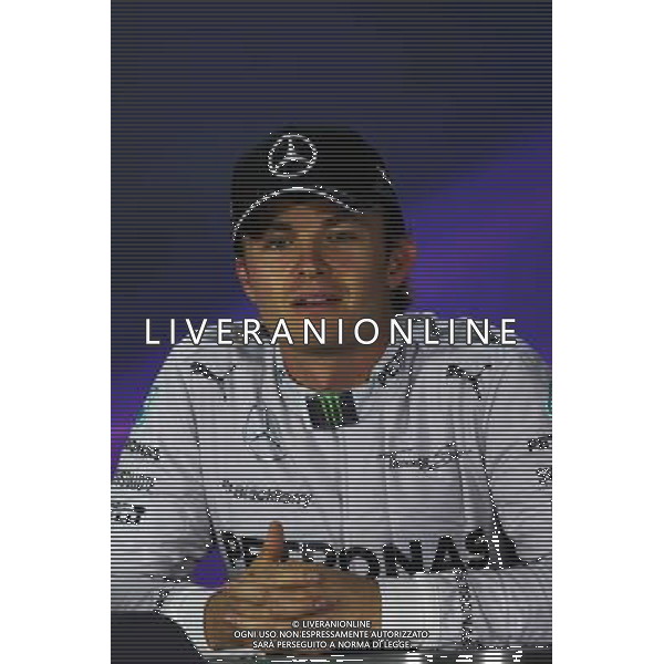 Second placed Nico Rosberg (GER) Mercedes AMG F1 in the post race FIA Press Conference. 06.04.2014. Formula 1 World Championship, Rd 3, Bahrain Grand Prix, Sakhir, Bahrain, Race Day. - www.xpbimages.com, EMail: requests@xpbimages.com - copy of publication required for printed pictures. Every used picture is fee-liable. © Copyright: Moy / XPB Images AG ALDO LIVERANI SAS ONLY ITALY