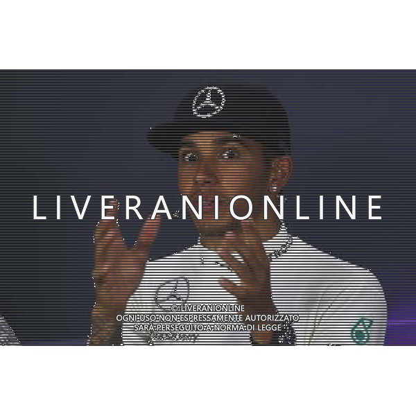 Race winner Lewis Hamilton (GBR) Mercedes AMG F1 in the post race FIA Press Conference. 06.04.2014. Formula 1 World Championship, Rd 3, Bahrain Grand Prix, Sakhir, Bahrain, Race Day. - www.xpbimages.com, EMail: requests@xpbimages.com - copy of publication required for printed pictures. Every used picture is fee-liable. © Copyright: Moy / XPB Images AG ALDO LIVERANI SAS ONLY ITALY