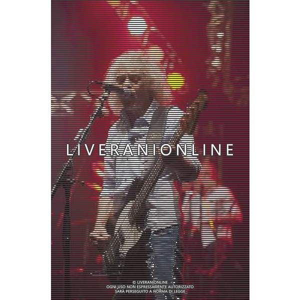 Status Quo performing at Manchester O2 Apollo, England on 6th April 2014. Alan Lancaster â€“ bass, vocals. ©PHOTOSHOT/AGENZIA ALDO LIVERANI SAS - ITALY ONLY - EDITORIAL USE ONLY
