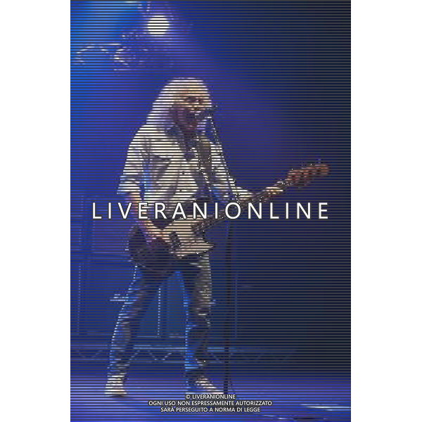 Status Quo performing at Manchester O2 Apollo, England on 6th April 2014. Alan Lancaster â€“ bass, vocals. ©PHOTOSHOT/AGENZIA ALDO LIVERANI SAS - ITALY ONLY - EDITORIAL USE ONLY