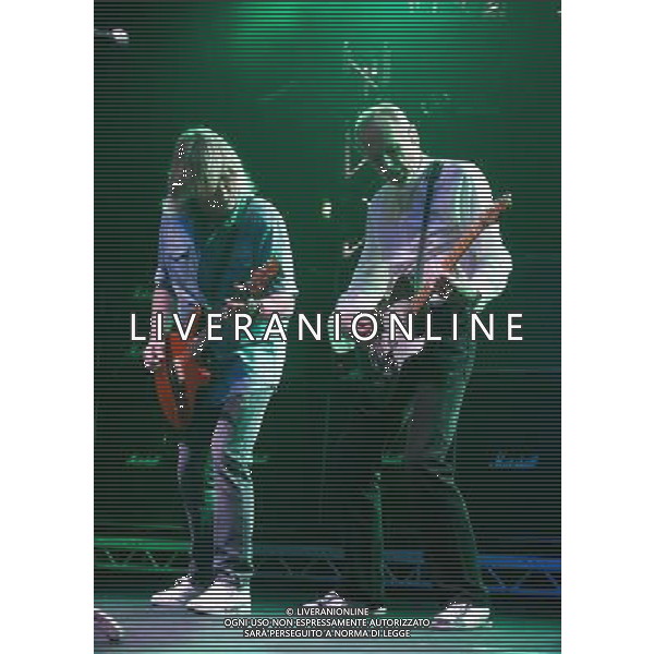 Status Quo performing at Manchester O2 Apollo, England on 6th April 2014. Rick Parfitt â€“ guitar, vocals, Francis Rossi â€“ guitar, vocals. ©PHOTOSHOT/AGENZIA ALDO LIVERANI SAS - ITALY ONLY - EDITORIAL USE ONLY