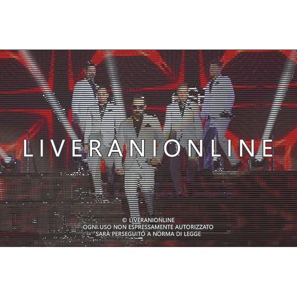 AJ McLean, Howie Dorough, Nick Carter, Kevin Richardson and Brian Littrell of Backstreet Boys perform at Manchester Arena, Manchester, England, 5th April 2014. ©photoshot/AGENZIA ALDO LIVERANI SAS - ITALY ONLY - EDITORIAL USE ONLY