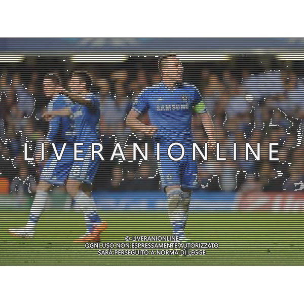 Chelsea\'s John Terry celebrates at the final whistle Photo by Ashley Western/CameraSport Football - UEFA Champions League Quarter Final Second Leg - Chelsea v Paris St Germain - Tuesday 8th April 2014 - Stamford Bridge - London © CameraSport - 43 Linden Ave. Countesthorpe. Leicester. England. LE8 5PG - Tel: +44 (0) 116 277 4147 - admin@camerasport.com - www.camerasport.com AG ALDO LIVERANI SAS ONLY ITALY