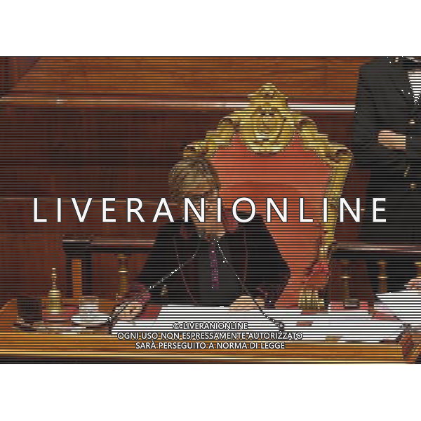 Roma - 09/04/2014 - Senato - Palazzo Madama - Ratifica ed esecuzione dell\'Accordo tra il Governo della Repubblica italiana e il Governo della Repubblica francese per la realizzazione e l\'esercizio di una nuova linea ferroviaria Torino-Lione - nella foto: Linda Lanzillotta presiede la seduta / Ph. Fabrizio Corradetti - ag. Aldo Liverani Sas