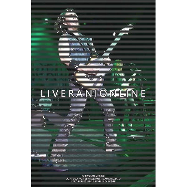 Lead guitarist Joe Hottinger of American hard rock band Halestorm performing at The Forum, London, England, UK on Wednesday 9th April 2014. AG ALDO LIVERANI SAS ONLY ITALY