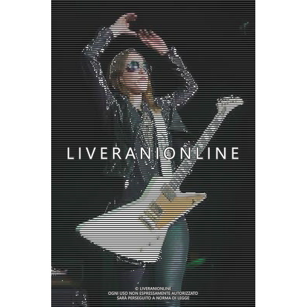 Lead singer Lzzy Hale (born Elizabeth Hale) of American hard rock band Halestorm performing at The Forum, London, England, UK on Wednesday 9th April 2014. AG ALDO LIVERANI SAS ONLY ITALY