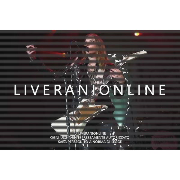 Lead singer Lzzy Hale (born Elizabeth Hale) of American hard rock band Halestorm performing at The Forum, London, England, UK on Wednesday 9th April 2014. AG ALDO LIVERANI SAS ONLY ITALY