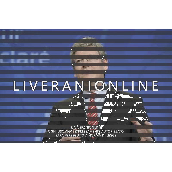 European Commissioner for Employment, Social Affairs and Inclusion Lazlo Andor holds a news conference on undeclared work, at the EU Commission headquarters in Brussels, Belgium on 09.04.2014 by Wiktor Dabkowski AG ALDO LIVERANI SAS ONLY ITALY