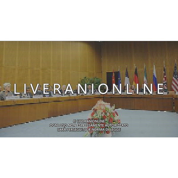 (140409) -- VIENNA, April 9, 2014 () -- Delegates attend the closing session of the third round discussion on Iran\'s nuclear program in Vienna April 9, 2014. Iran and six major states hold detailed discussion covering all the issues needed for a final deal on the country\'s disputed nuclear program, EU foreign policy chief and Iranian chief negotiator announced Wednesday in a joint statement. (/Qian Yi) (bxq) AG ALDOL IVERANI SAS ONLY ITALY