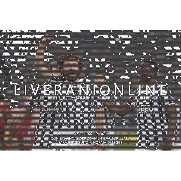 Juventus - Olympic Lyon Uefa Europa League - Quarti di Finale 10-04-2014 Federico Tardito/Agenzia Aldo Liverani Sas Nella foto Pirlo esulta JUVENTUS - LIONE ©/AGENZIA ALDO LIVERANI SAS