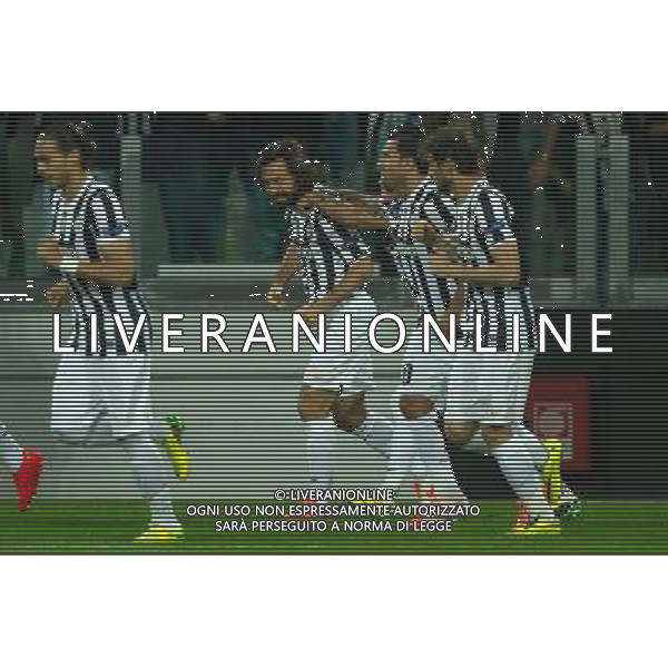 2014 å© Matteo Bottanelli - Turin 13/03/14 - Football - Uefa Europa League - Quarter Final - Juventus Olympique Lyonnais - shown in the picture: goal Pirlo JUVENTUS - LIONE Uefa Europa League - Quarti di Finale 10-04-2014 ©Bottanelli/AGENZIA ALDO LIVERANI SAS