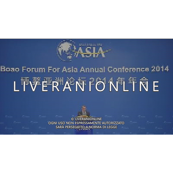 (140410) -- BOAO, April 10, 2014 () -- Corporate representative Mohamed H. Al-Mady of Saudi Arabia, vice chairman and CEO of Saudi Basic Industries Corporation, addresses the opening ceremony of the Boao Forum for Asia (BFA) Annual Conference 2014 in Boao, south China\'s Hainan Province, April 10, 2014. (/Zhao Yingquan) (wyo) ©photoshot/AGENZIA ALDO LIVERANI SAS - ITALY ONLY - Conferenza annuale Boao Forum per l\'Asia nel sud della Cina provincia di Hainan aprile 2014