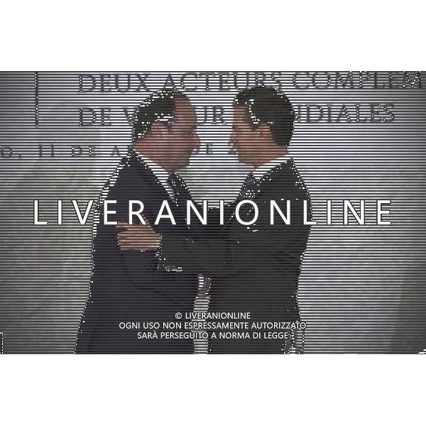 (140411) -- MEXICO CITY, April 11, 2014 () -- Mexican President Enrique Pena Nieto (R), and French President Francois Hollande, participate in the ceremony of cancellation of the Postal Commemorative Stamp \'Encounter Between France and Mexico\' at the headquarters of the Ministry of Foreign Affairs, in Mexico City, capital of Mexico, on April 11, 2014. Francois Hollande is in Mexico on a two-day official visit. (/Alejandro Ayala) (jg) (fnc) ©photoshto/AGENZIA ALDO LIVERANI SAS - ITALY ONLY - Il presidente francese Francois Hollande durante una visita di Stato di due giorni in Messico, il 11 aprile 2014.