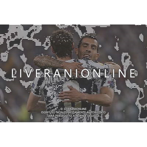 Juventus - Olympic Lyon Uefa Europa League - Quarti di Finale 10-04-2014 Federico Tardito/Agenzia Aldo Liverani Sas Nella foto Marchisio e Tevez