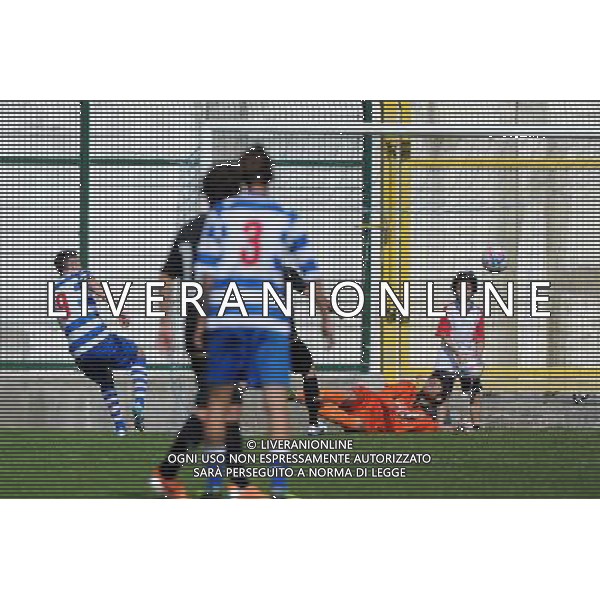 Busto Arsizio (VA) 13-04-2014 Stadio Carlo Speroni Campionato Lega PRO Prima Divisione girone A - 28å¡ giornata Pro Patria - FeralpiSalo\' nella foto Serafini segna 1 a 0 Pro Patria foto Roberto Garavaglia - ag. Aldo Liverani sas