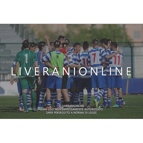 Busto Arsizio (VA) 13-04-2014 Stadio Carlo Speroni Campionato Lega PRO Prima Divisione girone A - 28å¡ giornata Pro Patria - FeralpiSalo\' nella foto esultanza finale Pro Patria foto Roberto Garavaglia - ag. Aldo Liverani sas