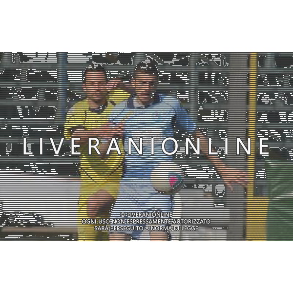 bergamo, stadio atleti azzurri d\'italia, 13 APRILE 2014, nella foto MARCO CELLINI VS MATTIA VALOTI ,ph.moro/ALDO LIVERANI ALBINOLEFFE VS CARRARESE LEGA PRO 13 APRILE 2014 ©/AGENZIA ALDO LIVERANI SAS