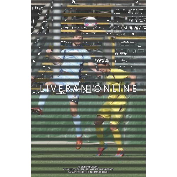 bergamo, stadio atleti azzurri d\'italia, 13 APRILE 2014, nella foto TEDESCHI LUCA VS DIEGO VANNUCCI ,ph.moro/ALDO LIVERANI ALBINOLEFFE VS CARRARESE LEGA PRO 13 APRILE 2014 ©/AGENZIA ALDO LIVERANI SAS
