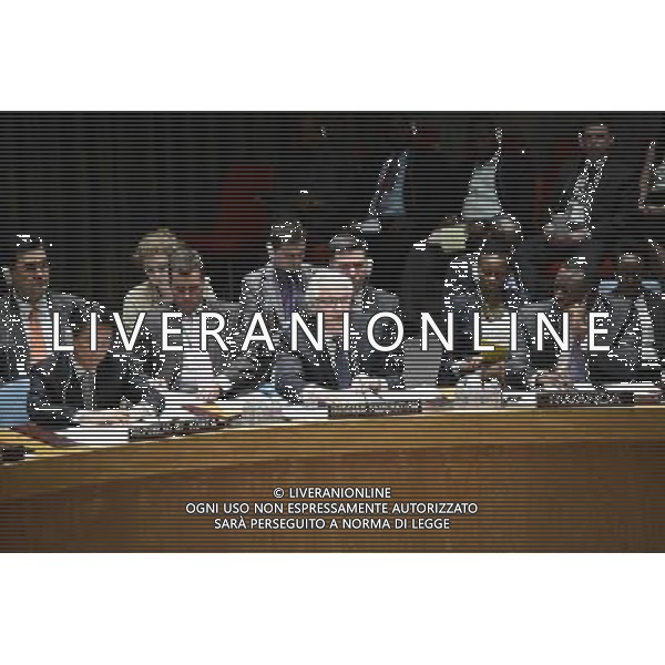 (140414) -- NEW YORK, April 14, 2014 () -- Russian Ambassador to the United Nations Vitaly Churkin (C) speaks during the UN Security Council meeting on Ukraine, at the UN headquarters in New York, on April 13, 2014. The UN Security Council held an emergency meeting Sunday night in response to rising tensions in eastern Ukraine after pro-Russian militia seized government buildings there. (/Niu Xiaolei) (zjl) ©PHOTOSHOT/AGENZIA ALDO LIVERANI SAS - ITALY ONLY - il Consiglio di Sicurezza dell\'Onu ha tenuto una riunione di emergenza in risposta alle crescenti tensioni in Ucraina, presso la sede delle Nazioni Unite a New York, il 13 aprile 2014.