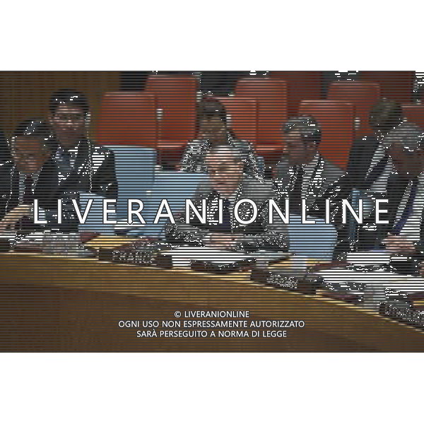 (140414) -- NEW YORK, April 14, 2014 () -- French Ambassador to the Untied Nations Gerard Araud (C) speaks during the UN Security Council meeting on Ukraine, at the UN headquarters in New York, on April 13, 2014. The UN Security Council held an emergency meeting Sunday night in response to rising tensions in eastern Ukraine after pro-Russian militia seized government buildings there. (/Niu Xiaolei) (zjl) ©PHOTOSHOT/AGENZIA ALDO LIVERANI SAS - ITALY ONLY - il Consiglio di Sicurezza dell\'Onu ha tenuto una riunione di emergenza in risposta alle crescenti tensioni in Ucraina, presso la sede delle Nazioni Unite a New York, il 13 aprile 2014.
